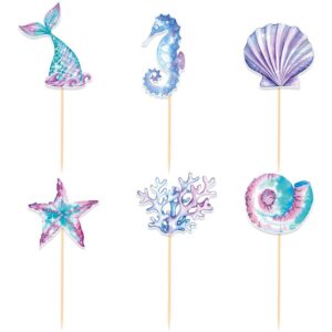 Set 6 Props-uri pentru Prajituri Sirena, , Colectia Mermaid, Multicolor