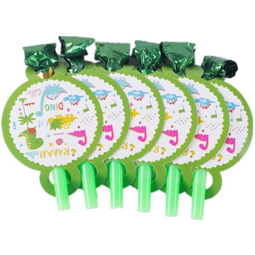 Set 6 Suflatori, , Colectia Dino Park, 12 x 7 cm, din Carton/Plastic/Hartie, Multicolor - imagine 4