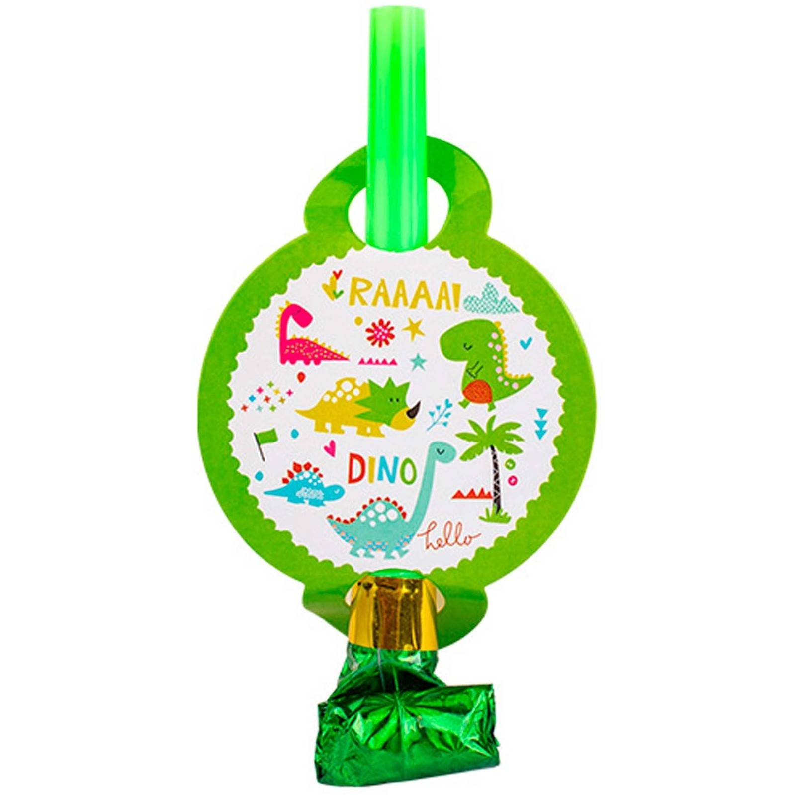 Set 6 Suflatori, , Colectia Dino Park, 12 x 7 cm, din Carton/Plastic/Hartie, Multicolor
