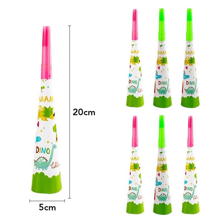 Set 6 Suflatori, , Colectia Dino Park, 20 x 5 cm, din Carton, Multicolor - imagine 3