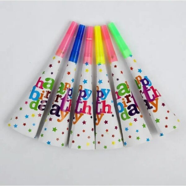 Set 6 Suflatori, , Colectia Happy Birthday, 20 cm, din Carton, Multicolor - imagine 3