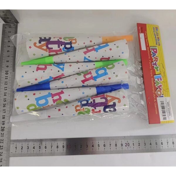 Set 6 Suflatori, , Colectia Happy Birthday, 20 cm, din Carton, Multicolor - imagine 4