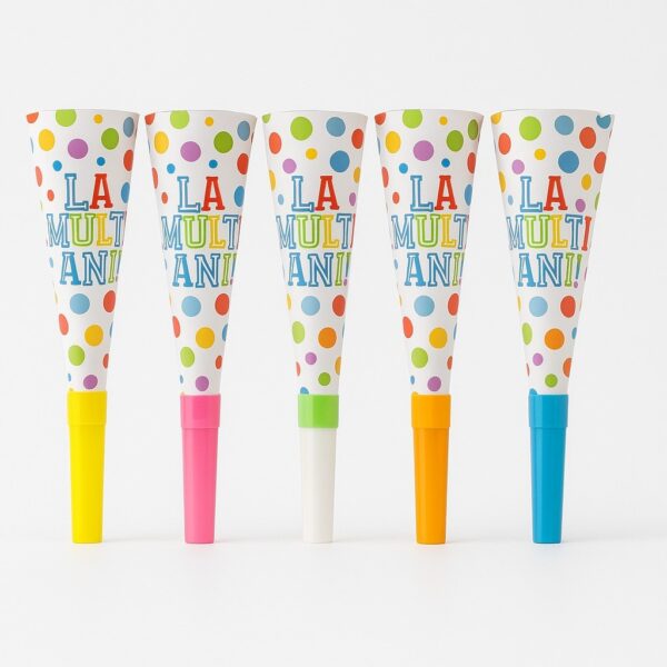 Set 6 Suflatori, , Colectia  LA MULTI ANI, 20 cm, din Carton, Multicolor - imagine 2
