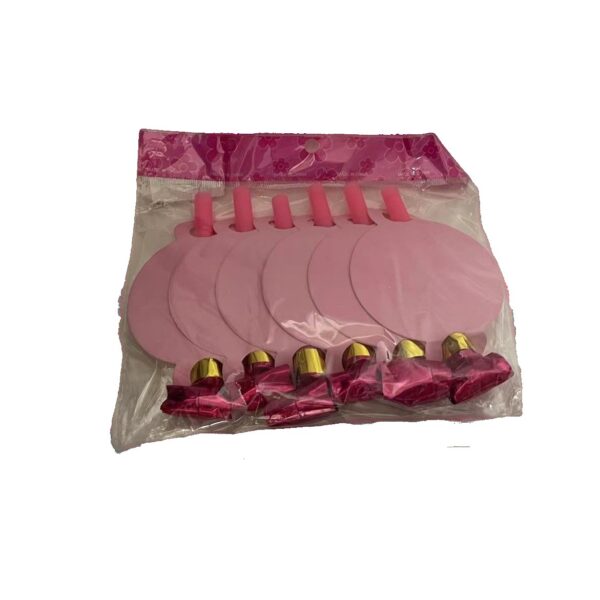 Set 6 Suflatori Happy Birthday, , pentru Petrecere, Roz