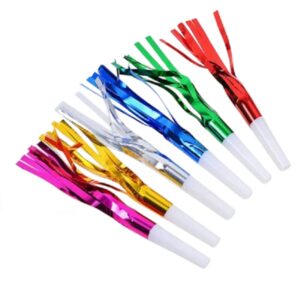 Set 6 Fluiere Party cu Franjuri, , din Plastic, Multicolor