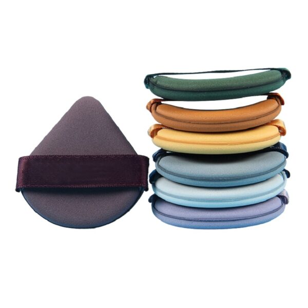 Set 7 Bureti de Machiaj Triunghi , Reutilizabili, Utilizare Umeda sau Uscata, 5.5 x 5.5 x 1.3 cm, Powder Puff, Multicolor