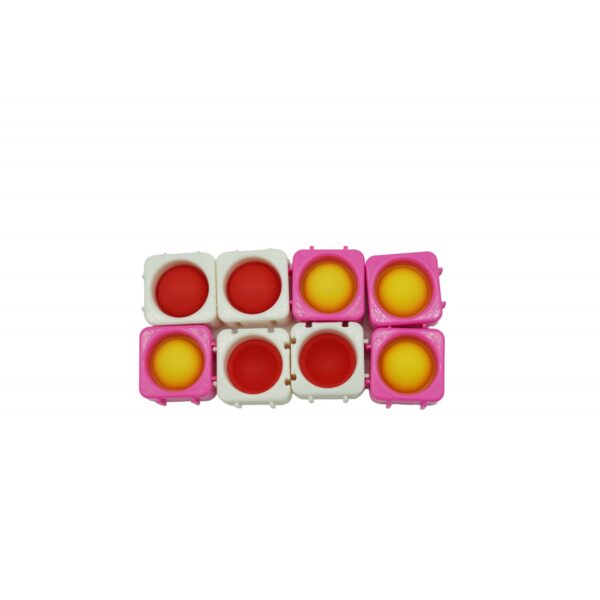 Set 8 blocuri de constructie din silicon, Pop Bubble, Fidget Toy, Puzzle, Multicolor - imagine 2