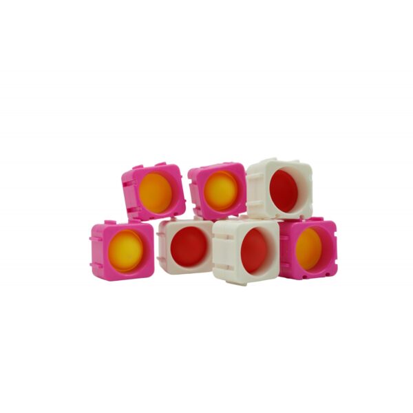 Set 8 blocuri de constructie din silicon, Pop Bubble, Fidget Toy, Puzzle, Multicolor - imagine 4