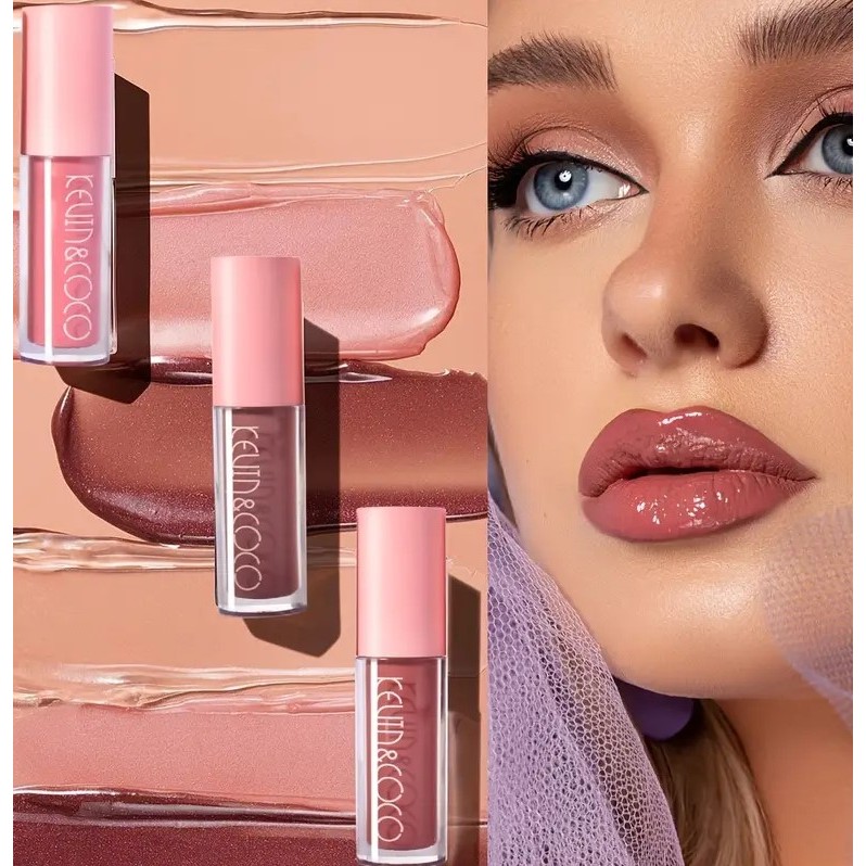 Set 8 Lip Gloss, nunate rose, nude, glosy, cutie dreptunghiulara, 8.3 x 17.5 x 2.7 cm, 181.5 g, multicolor - imagine 2