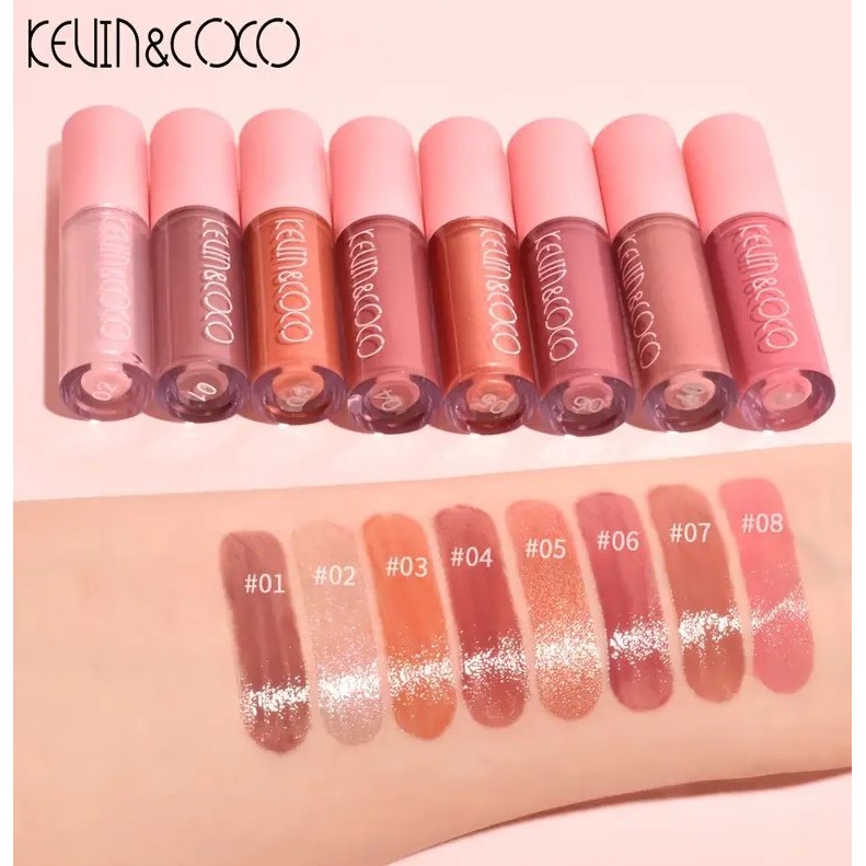 Set 8 Lip Gloss, nunate rose, nude, glosy, cutie dreptunghiulara, 8.3 x 17.5 x 2.7 cm, 181.5 g, multicolor - imagine 3