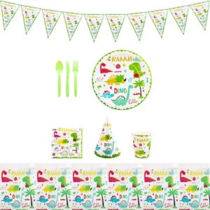 Set 9 Accesorii de Masa, , Colectia Dino Park, 82 Piese, din Carton/Plastic/Hartie, Multicolor