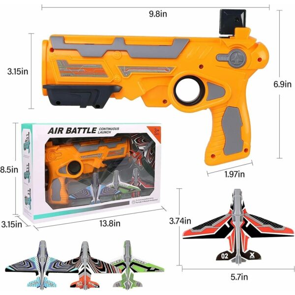Set Arma de jucarie tip lansator de avioane, Air Battle, Portocaliu - imagine 2