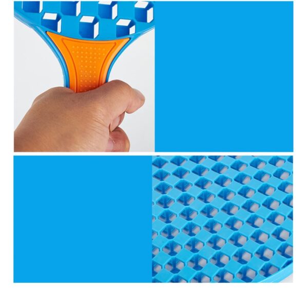 Set  Badminton pentru Copii, , 2 Palete, 3 Mingi, Pentru Joaca si Antrenament, Albastru Portocaliu - imagine 3