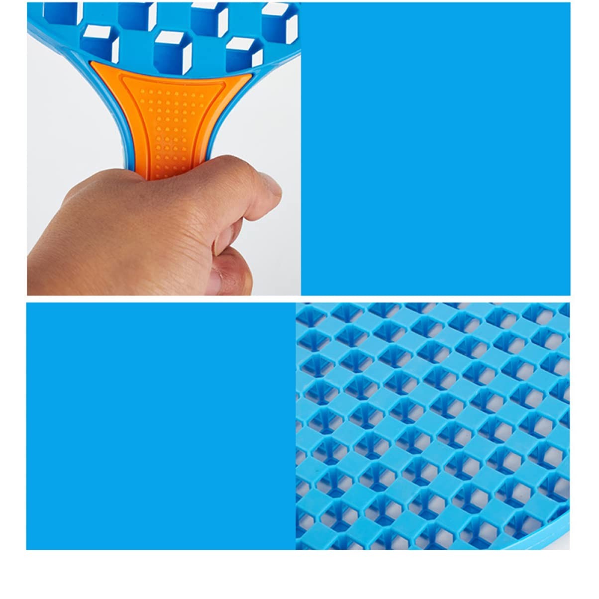 Set  Badminton pentru Copii, , 2 Palete, 3 Mingi, Pentru Joaca si Antrenament, Albastru Portocaliu - imagine 3