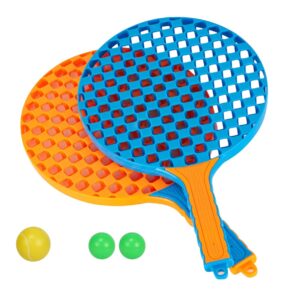 Set  Badminton pentru Copii, , 2 Palete, 3 Mingi, Pentru Joaca si Antrenament, Albastru Portocaliu