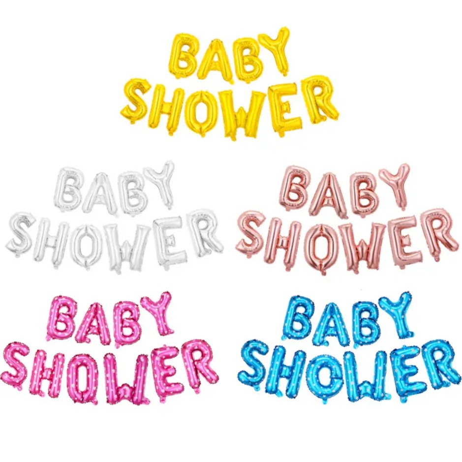 Set Baloane din Folie Metalizata, , Model Baby Shower, Litere de 40 cm, Baloane Party, Ambalaj Individual, Pai, Ata si Adeziv Incluse, Umflare cu Aer sau Heliu, Albastru - imagine 4