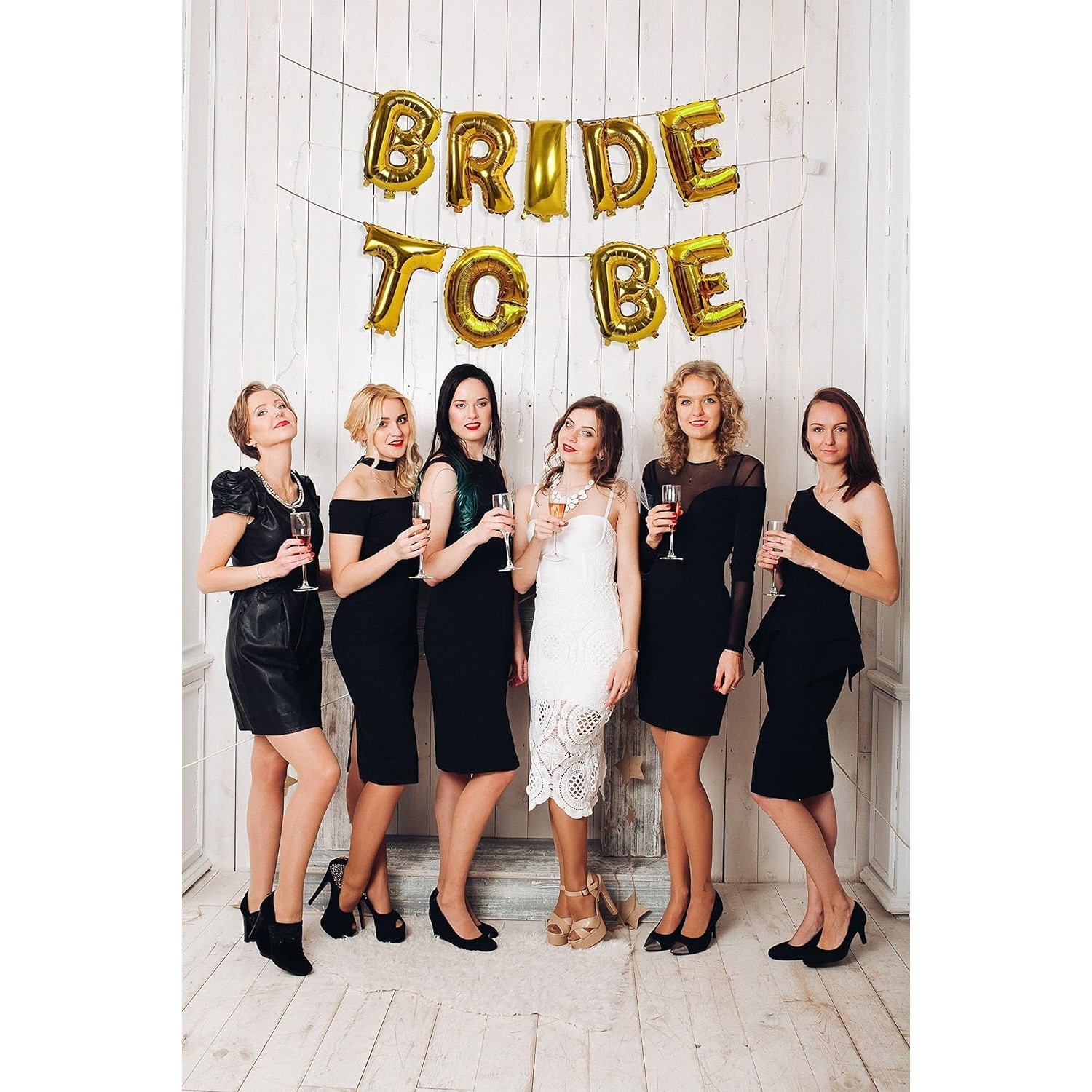Set Baloane din Folie Metalizata, , Model Bride to Be, Litere de 40 cm, Baloane Party, Ambalaj Individual, Pai Inclus, Umflare cu Aer sau Heliu, Auriu - imagine 2