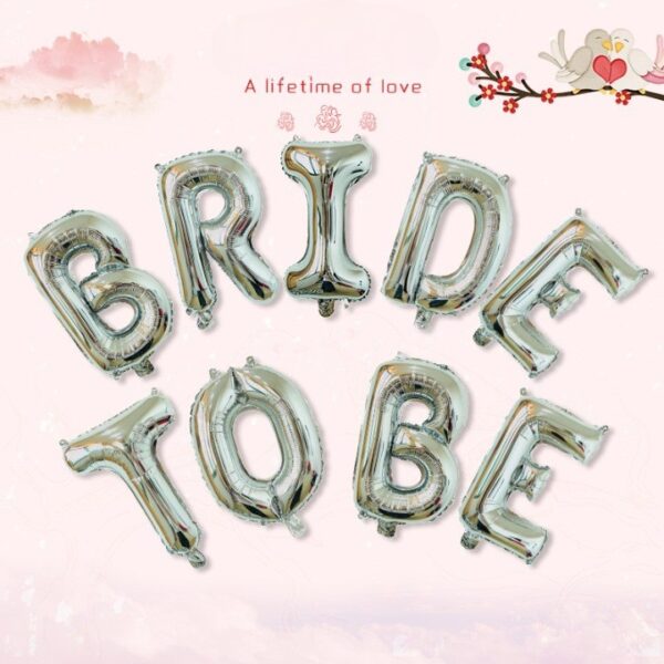 Set Baloane din Folie Metalizata, , Model Bride to Be, Litere de 40 cm, Baloane Party, Ambalaj Individual, Pai Inclus, Umflare cu Aer sau Heliu, Argintiu - imagine 2