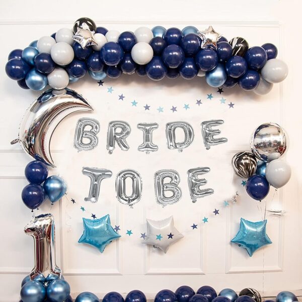 Set Baloane din Folie Metalizata, , Model Bride to Be, Litere de 40 cm, Baloane Party, Ambalaj Individual, Pai Inclus, Umflare cu Aer sau Heliu, Argintiu - imagine 4