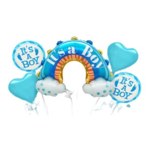 Baloane decorative tematica BABY SHOWER, , ITS A BOY, pentru gender reveal, botez, set din 5 bucati, 66 x 91 cm, Albastru