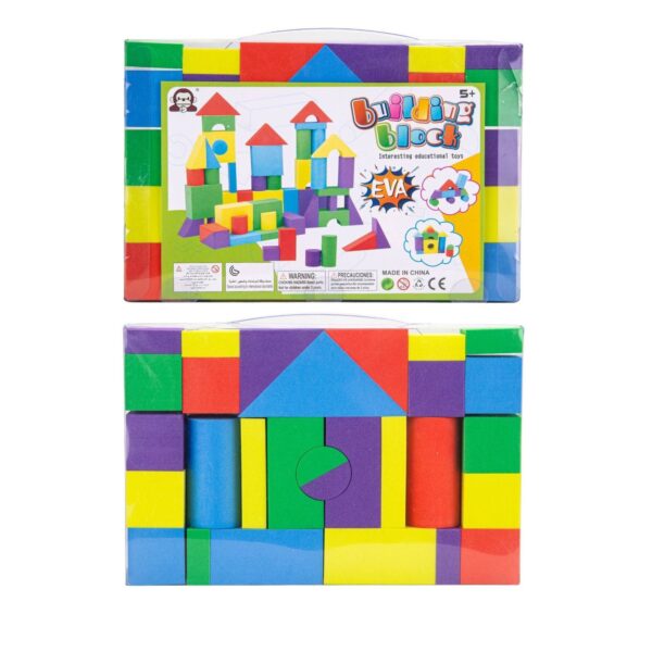 Set Blocuri de Constructie din Spuma EVA, , 29 de Piese, Interactive, 24.5x16x3.7 cm, Multicolor - imagine 2