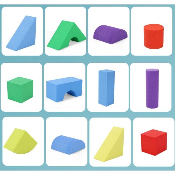 Set Blocuri de Constructie din Spuma EVA, , 29 de Piese, Interactive, 24.5x16x3.7 cm, Multicolor - imagine 3