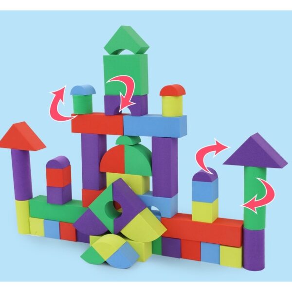 Set Blocuri de Constructie din Spuma EVA, , 29 de Piese, Interactive, 24.5x16x3.7 cm, Multicolor - imagine 4