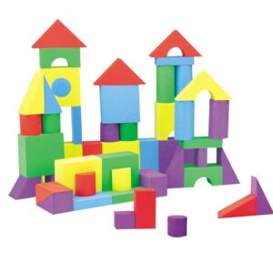 Set Blocuri de Constructie din Spuma EVA, , 29 de Piese, Interactive, 24.5x16x3.7 cm, Multicolor