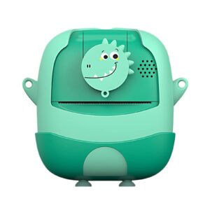 Set Camera Instantanee pentru Copii, , Ecran HD 2.4'', 24MP, 720P Video, 1200 mAh, cu Functie de Printare Alb-Negru, cablu USB-C, Bluetooth, Compatibil iOS/Android, Imprimare APP, Model Dinozaur, Verde