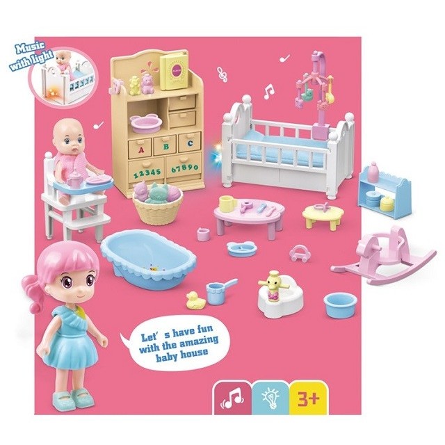 Set casa de papusi mama si copilul, , cu lumini si sunet - imagine 3