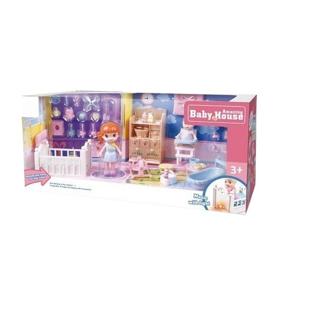Set casa de papusi mama si copilul, , cu lumini si sunet