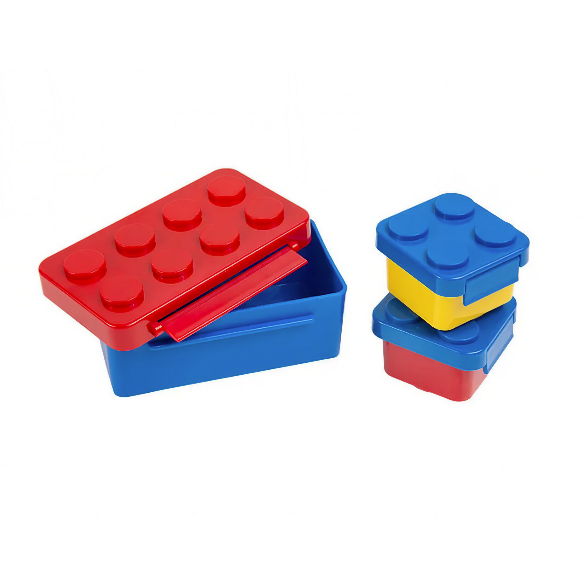 Set caserole pentru pranz interactive, , cuburi de construit, plastic, multicolor - imagine 4