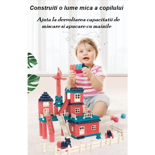 Set constuctii, , Casa si curte, 251 piese, Multicolor - imagine 3