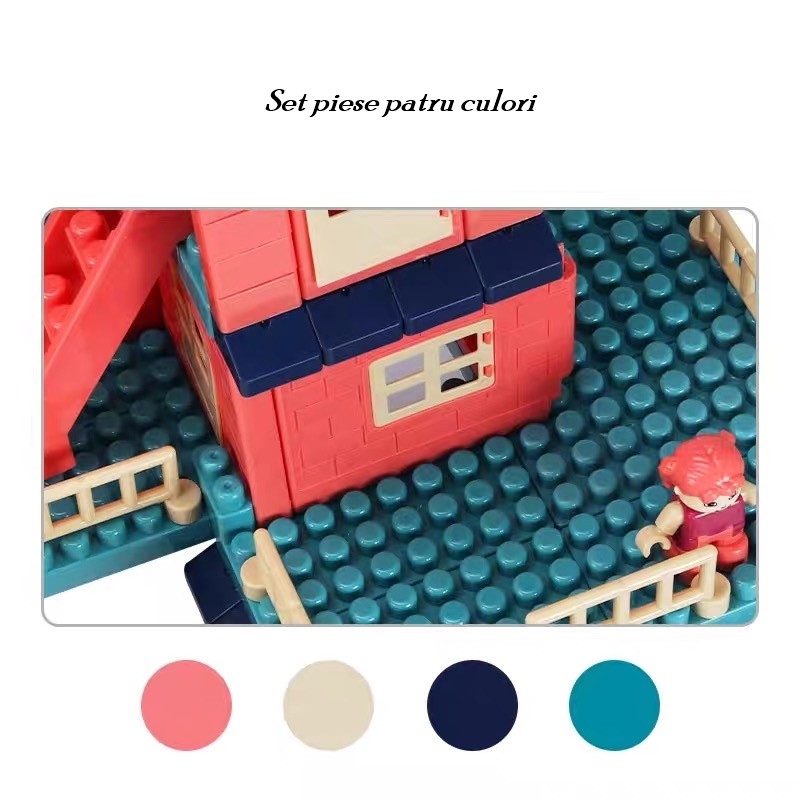 Set constuctii, , Casa si curte, 251 piese, Multicolor - imagine 4