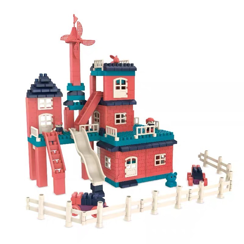 Set constuctii, , Casa si curte, 251 piese, Multicolor
