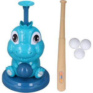 Set de Baseball 5 Piese pentru Copii, , Jucarie Dinosaur Press, 14x23 cm, Verde/Albastru