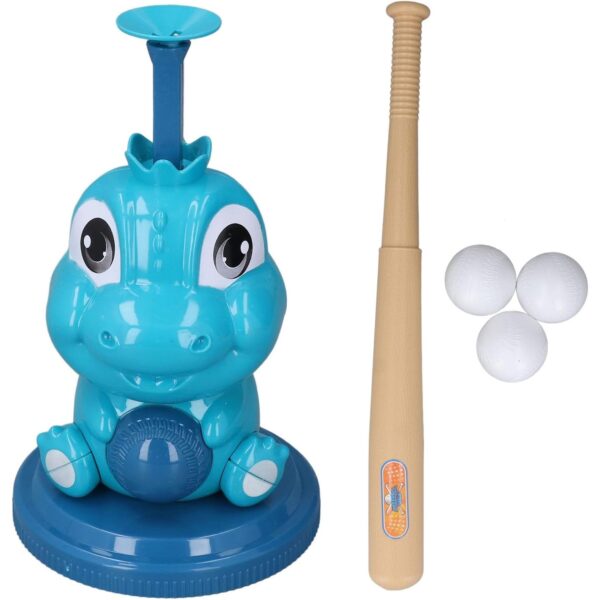 Set de Baseball 5 Piese pentru Copii, , Jucarie Dinosaur Press, 14x23 cm, Verde/Albastru
