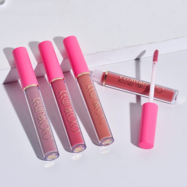 Set de Buze, KEVIN & COCO, Cloud Bubble, 4 Lip Gloss-uri,  15.1 x 8.1 x 2 cm, Roz/Nude - imagine 2