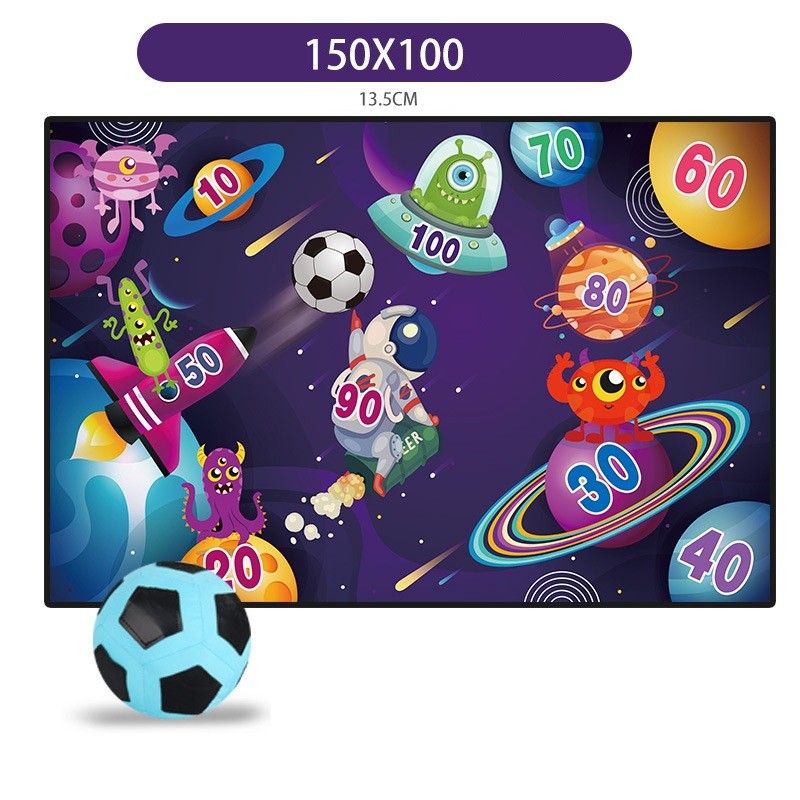 Set de Fotbal , Joc Recreativ pentru Copii, Model Extraterestrii, Minge cu scai, Poarta din Material Textil, 150 x 100 cm - imagine 2