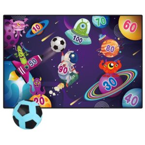 Set de Fotbal , Joc Recreativ pentru Copii, Model Extraterestrii, Minge cu scai, Poarta din Material Textil, 150 x 100 cm
