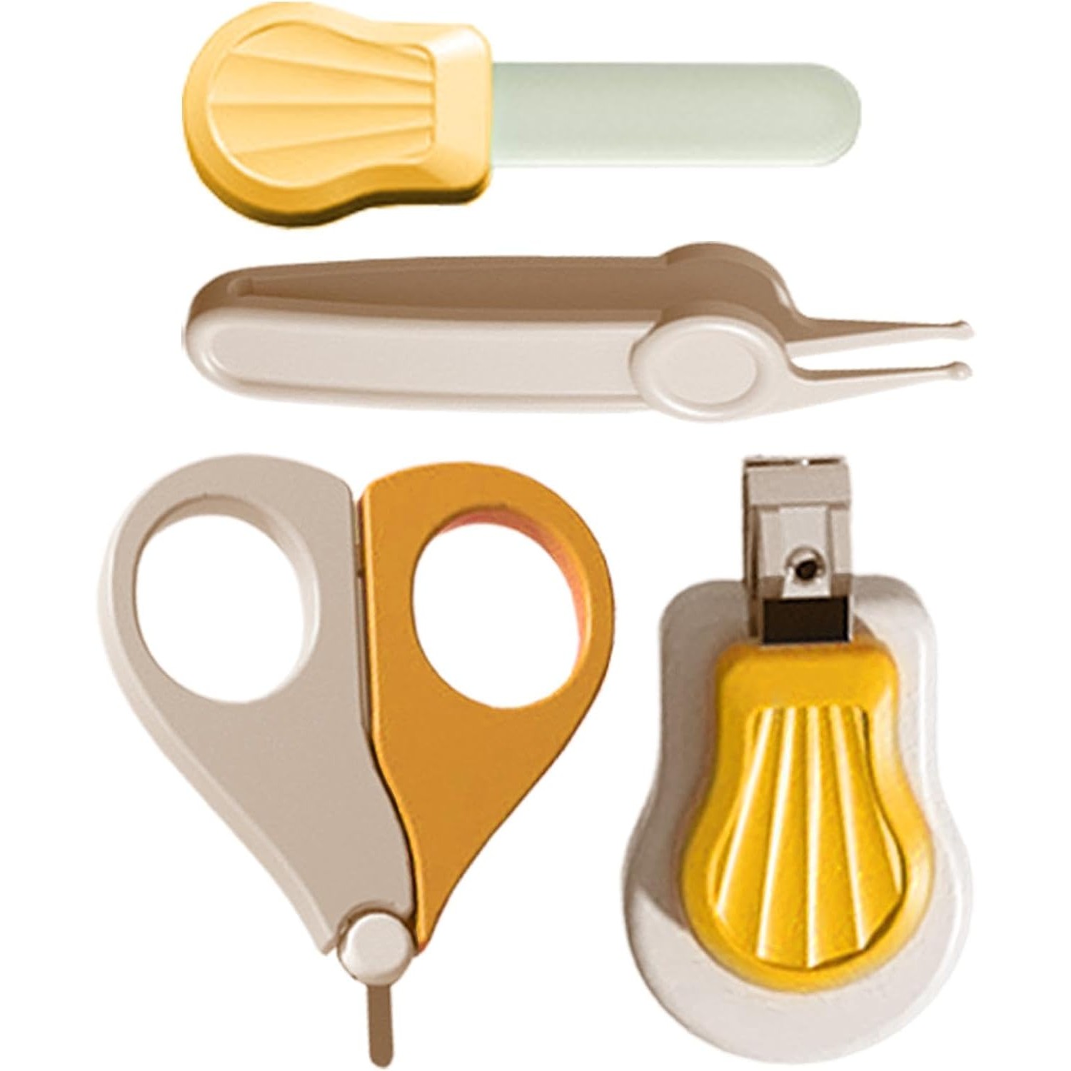 Set Ingrijire Unghii pentru Bebelusi, , Cutie de Depozitare in Forma de Ursulet, 10 x 9.5 cm, Galben - imagine 3