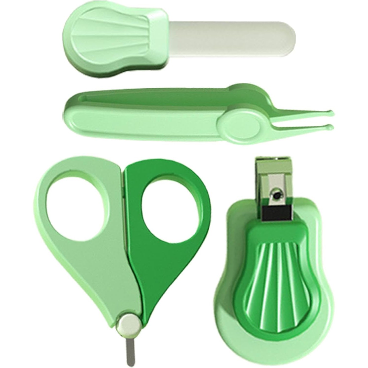 Set Ingrijire Unghii pentru Bebelusi, , Cutie de Depozitare in Forma de Ursulet, 10 x 9.5 cm, Verde - imagine 3