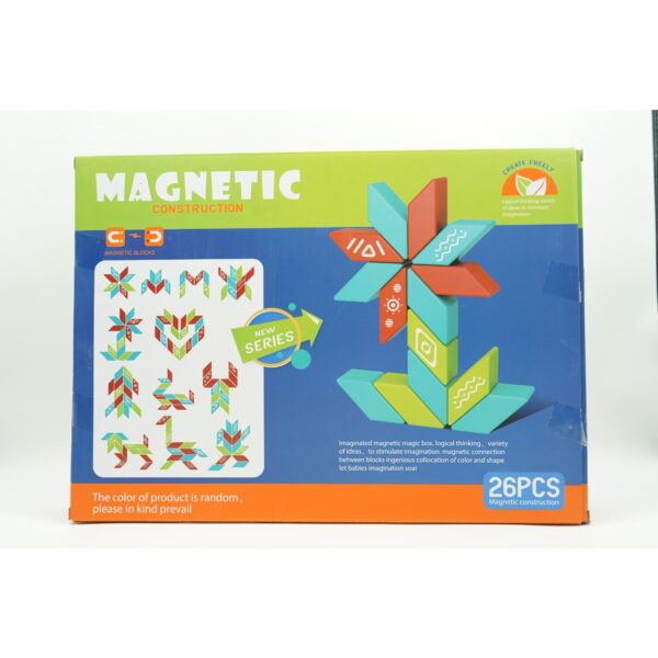 Set inteligent de constructie cu piese magnetice, 26 piese, +3 ani, multicolor - imagine 2