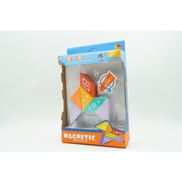 Set inteligent de constructie cu piese magnetice, , 6 piese, pentru copii, +3 ani, multicolor - imagine 2
