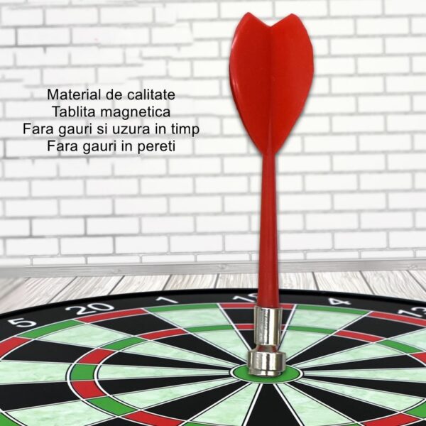 Set Joc Darts , 4 Sageti Incluse, Magnetic, Dimensiuni 28.6 x 28.6 cm, Design clasic, Multicolor - imagine 2