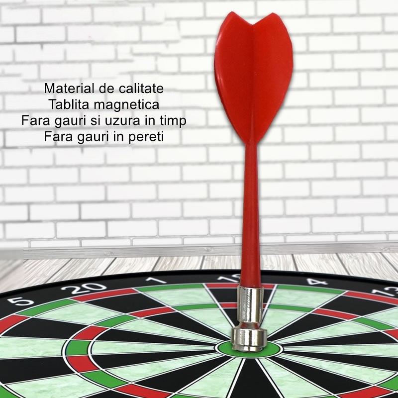 Set Joc Darts , 4 Sageti Incluse, Magnetic, Dimensiuni 28.6 x 28.6 cm, Design clasic, Multicolor - imagine 2