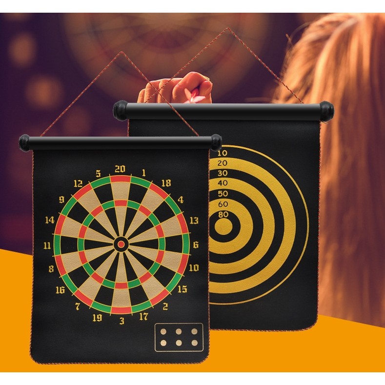 Set Joc Darts , Doua Fete pentru Joc, 6 Sageti Incluse, Magnetic, Dimensiuni 37 x 40 cm, Design clasic, Multicolor - imagine 4