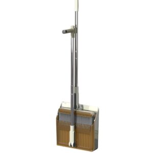 Set Matura si Faras cu Coada , cu Dinti de Pieptene pentru Curatare Matura, rotativ, pliabil, detasabil, Otel inoxidabil si Polipropilena, 99 x 30 cm Galben