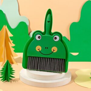 Set Mini Matura si Faras, , LITTLE CLEANER, Uz Casnic, pentru Birou, Bucatarie, Casa, Model Broscuta, 23 x 18 cm, Verde