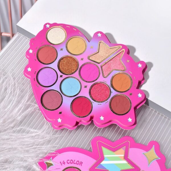 Set Paleta de machiaj cu 14 farduri de pleoape Kevin&Coco, Red Heart Eyeshadow Palette, 21 x 20.5 x 2.2cm - imagine 4